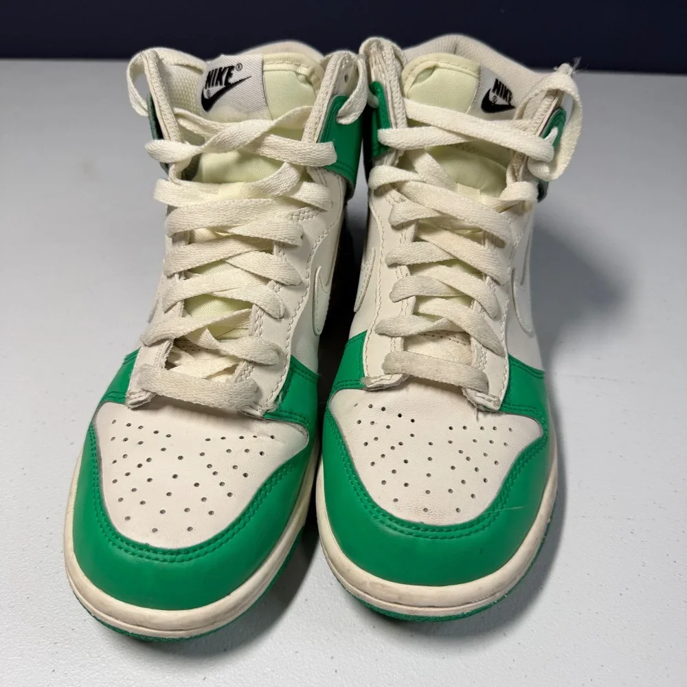 Nike‎ Dunk High 5.5Y Phantom Stadium Green Leather Sneakers DB2179-105